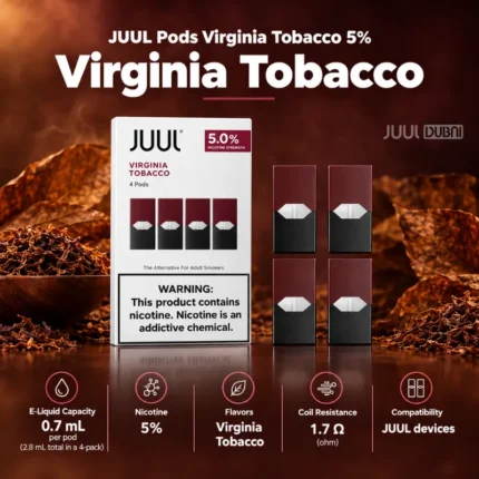 JUUL Pods Virginia Tobacco 5% – 4 Pods Pack